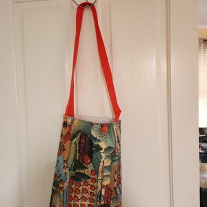 carry bag - orange pumpkin farm theme